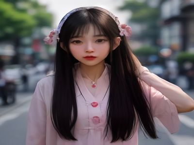 韩国女主播在镜头前微笑互动的侧影轮廓