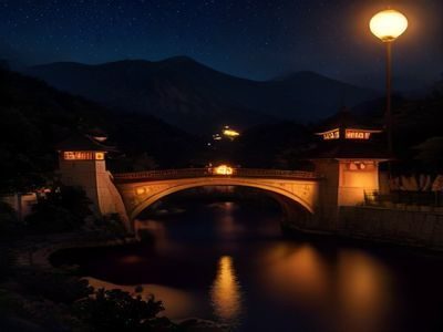 韩国首尔夜景霓虹街道,橄榄绿调