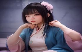 韩宝贝才艺展示直播截图，她在镜头前演唱韩语歌曲，背景有柔和灯光